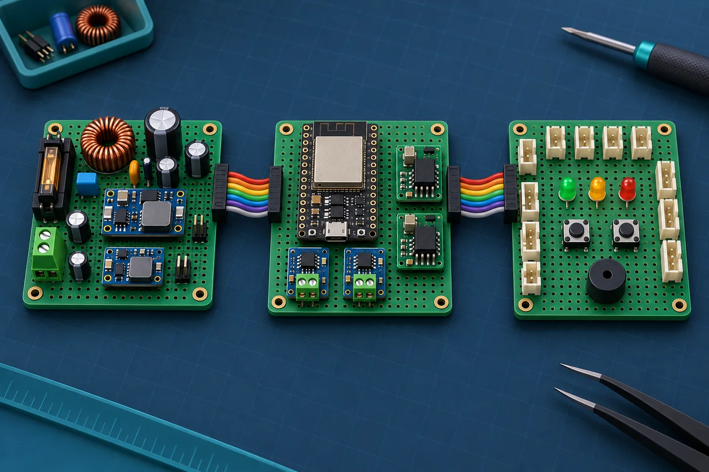 Modules : alimentation, mesure et commande, interface